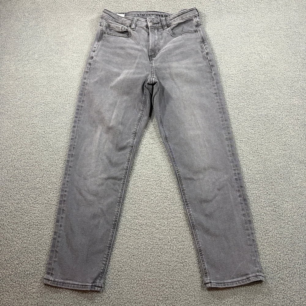 American Eagle Jeans Womens 4 Short Gray Mom Jean Stretch High Rise Acid 8098